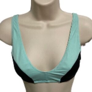 VICTORIAS SECRET PINK Teal and Black Bikini Top Adjustable Womens Small